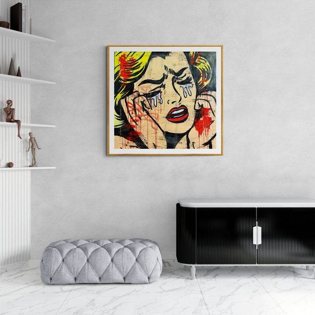 Rare Lichtenstein Street Art Girl - Freda People