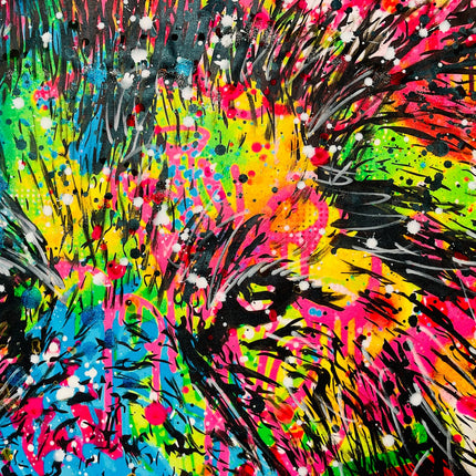 Lion Face On Graffiti Background