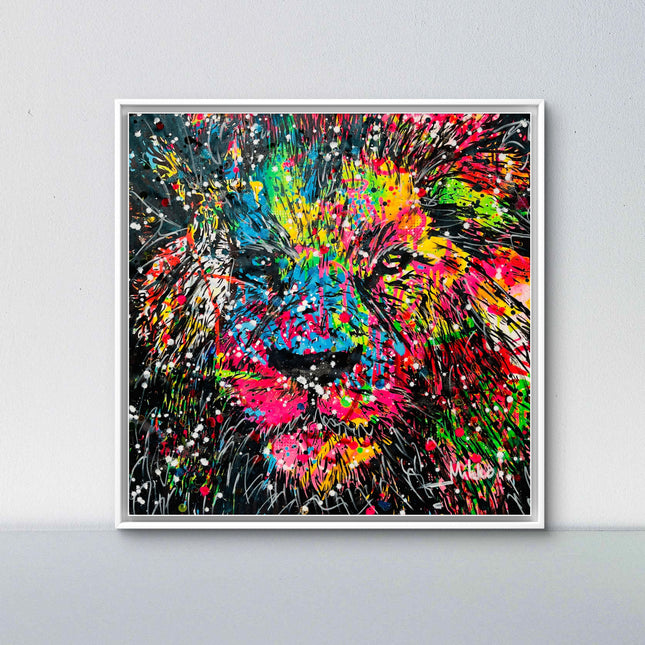 Lion Face On Graffiti Background