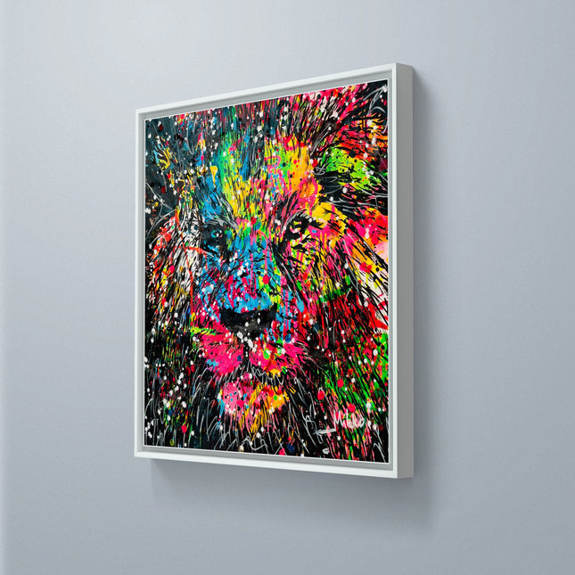 Lion Face On Graffiti Background