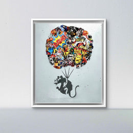 Fallschirmspringende Ratte - Tribut an Banksy