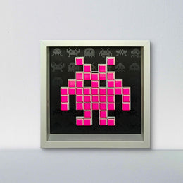 Tissa - Space invaders paper mosaïque - Magenta
