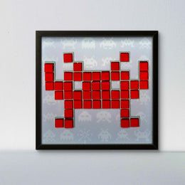Perry - Space Invaders paper mosaic - Red