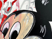 Mickey Mouse is happy