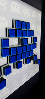 Ace - Space invaders paper mosaïque - Bleu