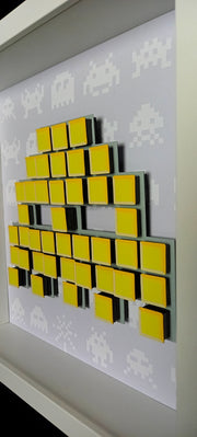 Ghost - Space invaders paper mosaïque - Jaune
