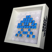 Jendell - Mosaico de papel Space Invaders - Azul sobre fundo branco