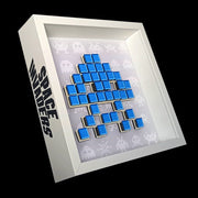 Jendell - Mosaico de papel Space Invaders - Azul sobre fundo branco
