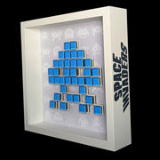 Jendell - Mosaico de papel Space Invaders - Azul sobre fundo branco