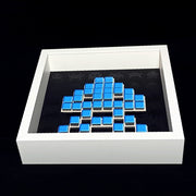 Jendell - Space invaders paper mosaïque - Bleu sur fond noir