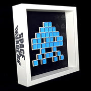 Jendell - Space invaders paper mosaïque - Bleu sur fond noir