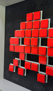 Jendell - Mosaico de papel Space Invaders - Vermelho