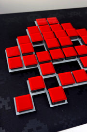 Jendell - Mosaico de papel Space Invaders - Vermelho