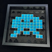Lunar - Mosaico di carta Space Invaders - Blu