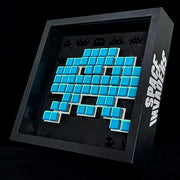 Lunar - Mosaico di carta Space Invaders - Blu