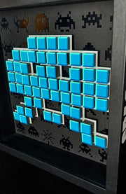Lunar - Mosaico di carta Space Invaders - Blu