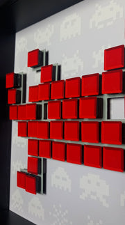 Perry - Space Invaders paper mosaic - Red