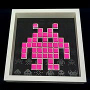 Tissa - Mosaico de papel Space Invaders - Magenta