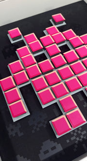 Tissa - Mosaico de papel Space Invaders - Magenta