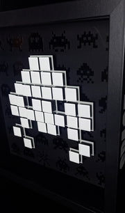 Toxic - Mosaico de papel Space Invaders - Blanco