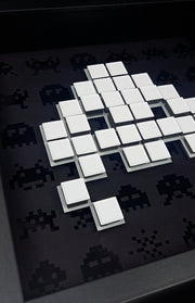 Toxic - Mosaico de papel Space Invaders - Blanco