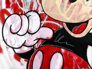 Mickey Mouse is happy