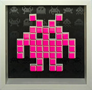 Tissa - Mosaico de papel Space Invaders - Magenta