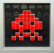 Jendell - Mosaico de papel Space Invaders - Vermelho