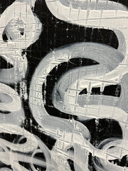 Abstracto negro blanco XXL