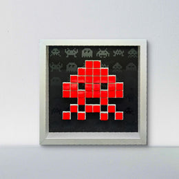 Jendell - Space invaders paper mosaïque - Rouge