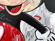 Mickey Mouse is happy