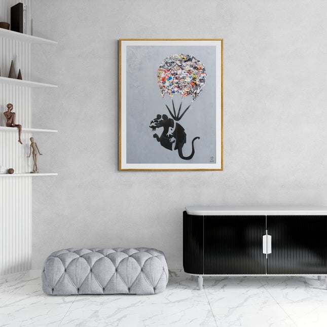 Parachuting Rat - Tribute to banksy XXL - Lasveguix