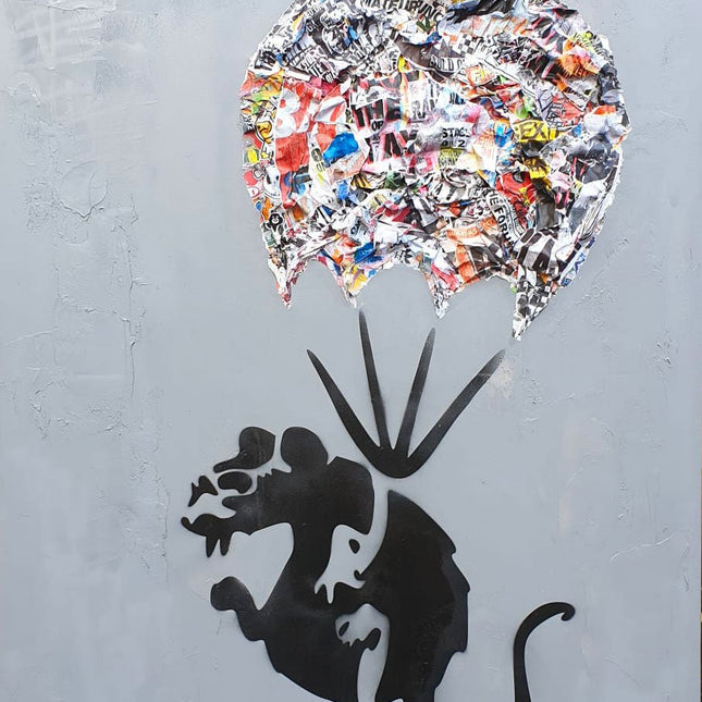 Parachuting Rat - Tribute to banksy XXL - Lasveguix