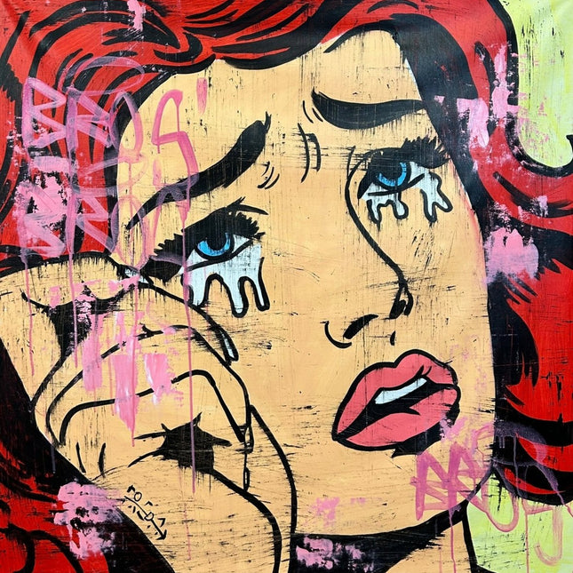 Rare Lichtenstein Street Art Girl 2 - Freda People