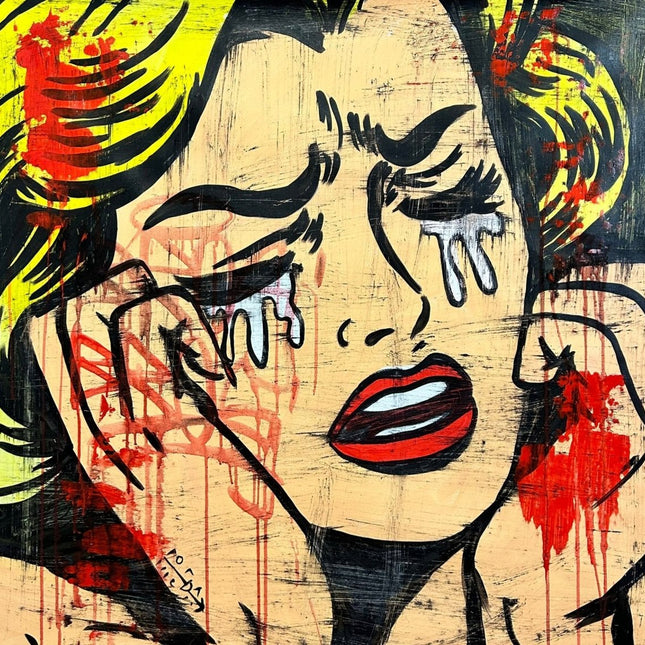 Rare Lichtenstein Street Art Girl - Freda People