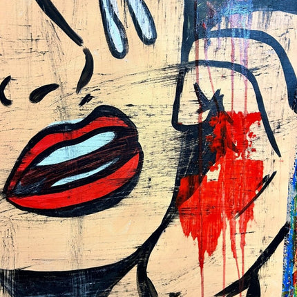 Rare Lichtenstein Street Art Girl - Freda People