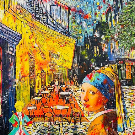 The Pearl Girl And Petit Prince in Van Gogh Coffee - Joaquim Falcó